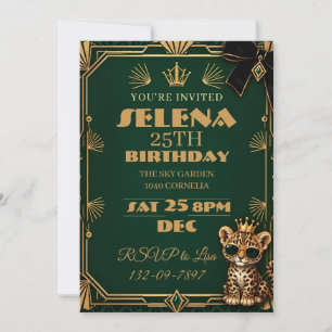 Let's Get Wild Leopard Cheetah Print Birthday Invitation