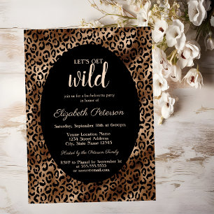 Let's Get Wild Leopard Print Elegant Bachelorette  Invitation