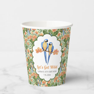Let's Get Wild Macaw Jungle Tropical Paper Cups