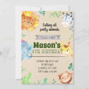 Lets get wild party invitation