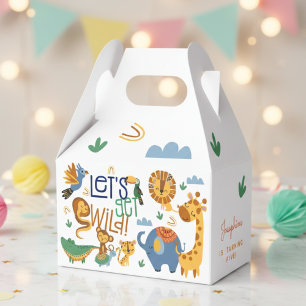 Let's get wild safari animals kids birthday party favour box