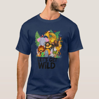 Let's Get Wild Zoo Party Animal Jungle Animlas Saf T-Shirt