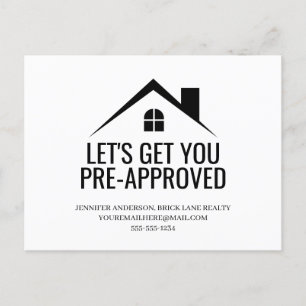 Let's Get You Pre-Approved Real Estate Postcard