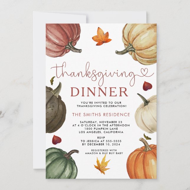 Let's Give Thanks Invite | Pumpkin Thanksgiving (Front)