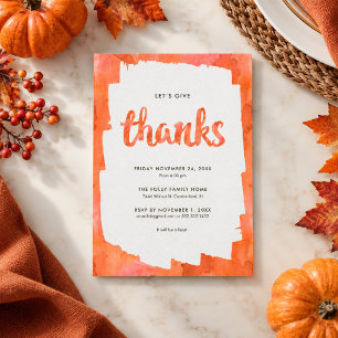 Let's Give Thanks Thanksgiving Party Invitation