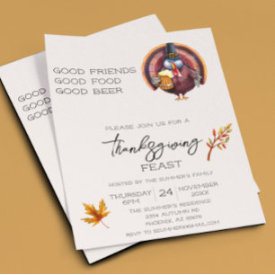 Let's Give Thanks Turkey Thanksgiving Dinner Flyer