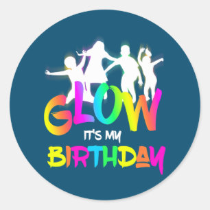 Let's Glow Crazy Its My Birthday Dancing Kid Classic Round Sticker
