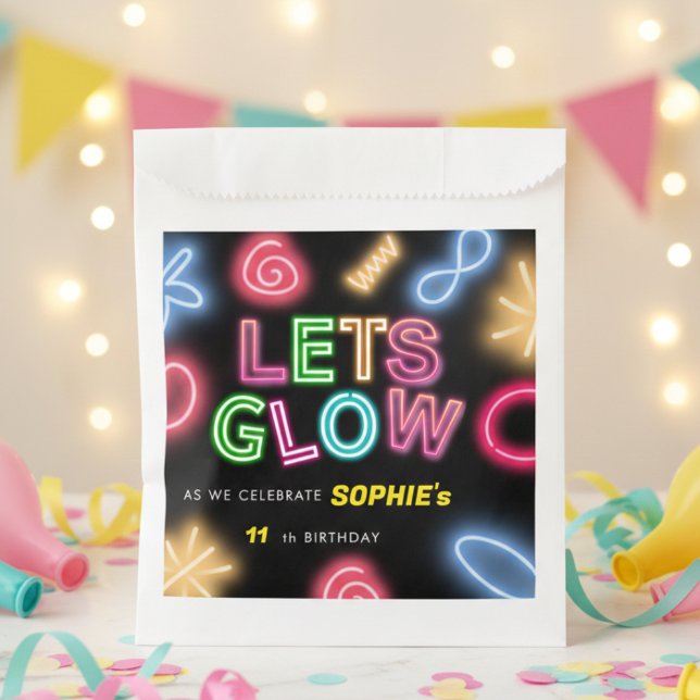 Let's glow crazy neon birthday laser party favour bags (Creator Uploaded)