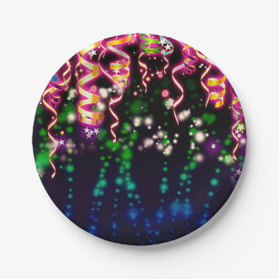Let's Glow Crazy Neon Lights Birthday Party Paper Plate
