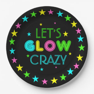 Let's Glow Crazy Party Paper Plate