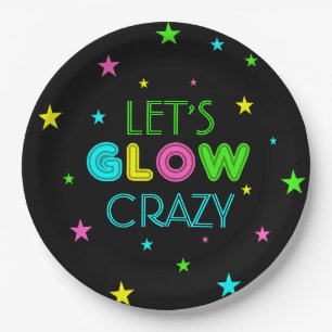 Let's Glow Crazy Party Paper Plate