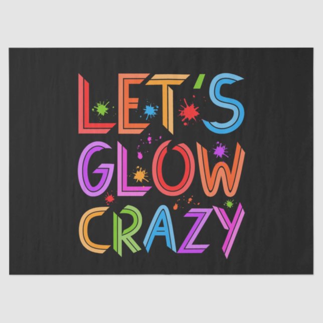 Lets Glow Crazy Party Retro Neon 80s Rave Colour Tissue Paper (Front)