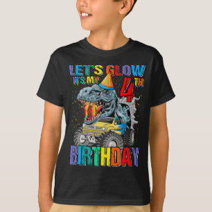 Let's Glow Party 4th It's My Birthday Monster Truc T-Shirt