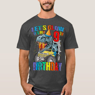 Let's Glow Party It's My 9th Birthday Monster Truc T-Shirt