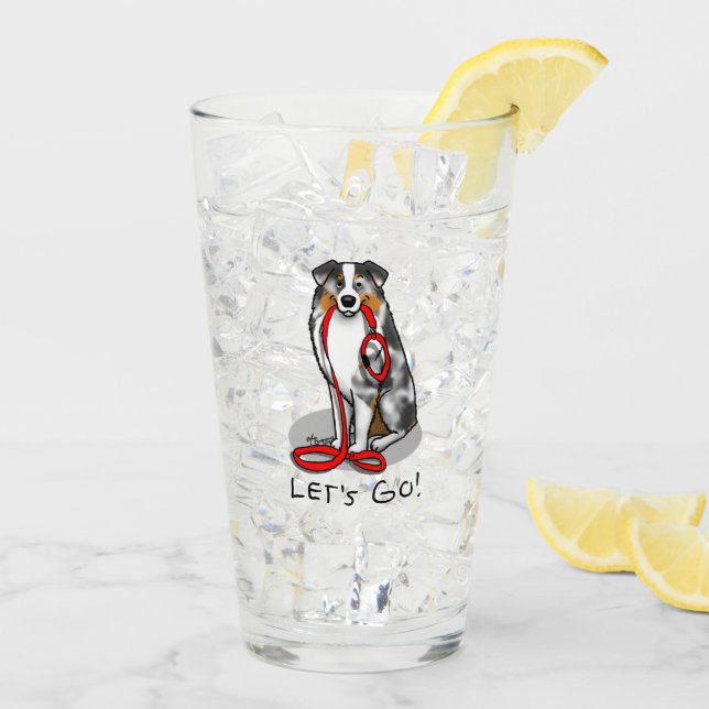 Let's Go! Australian Shepherd (blue merle tan/w 1) Glass (Back Ice)