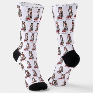 Let's Go! Australian Shepherd (blue merle tan/w 1) Socks