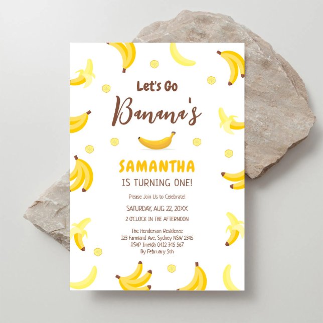 Let's Go Banana Kids Birthday Invitation (Creator Uploaded)