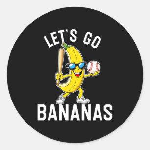 Let's go banana long sleeve  classic round sticker