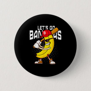Lets go banana retro banana shirt boys kids men 6 cm round badge