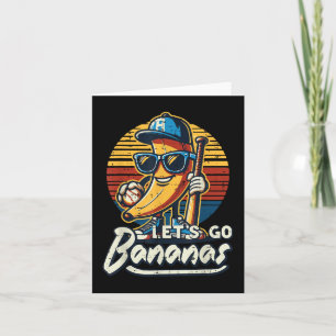 Lets Go Banana Retro Fruit Men Boys Kids T-shirt.p Card
