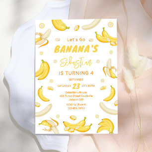 Let's Go Banana Tropical Monkey Birthday Party Invitation