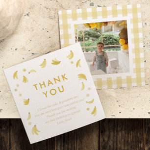 ‘Lets Go Bananas’ Banana Party Personalized Photo Thank You Card