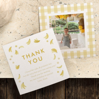 ‘Lets Go Bananas’ Banana Party Personalized Photo Thank You Card
