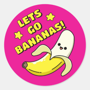 Lets Go Bananas! Classic Round Sticker