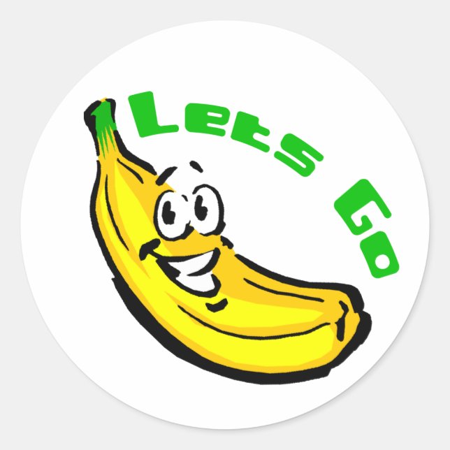 Lets Go Bananas Classic Round Sticker (Front)