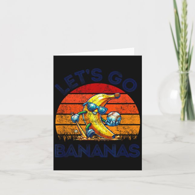 Lets Go Bananas Funny Banana Card (Front)
