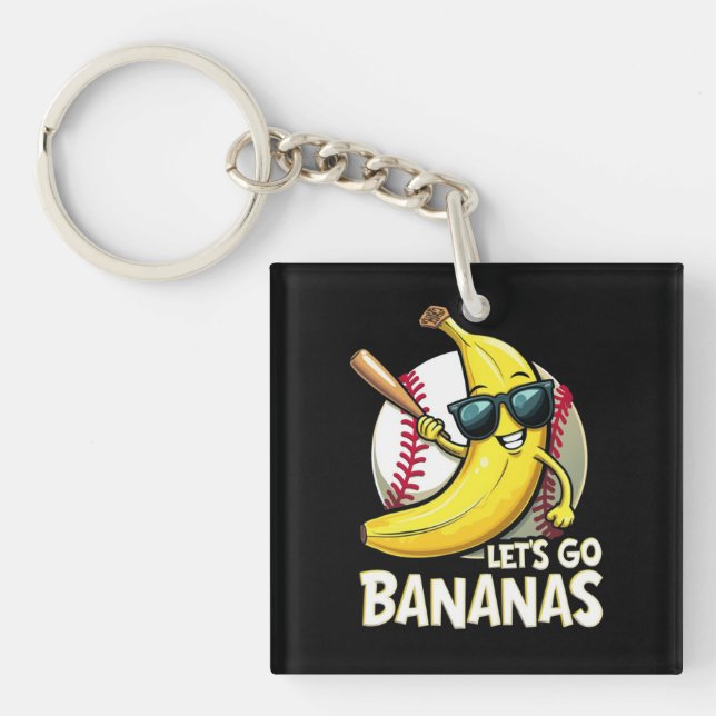 Let's Go Bananas Funny Banana Lover Key Ring (Front)