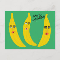 LET'S GO BANANAS Funny Cute Whimsical Party Custom