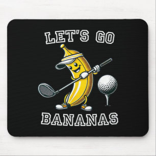 Let's Go Bananas Golf With Funny Banana Golfer Gra Mouse Mat