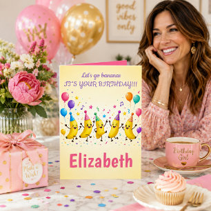 Let's Go Bananas It's Your Birthday Holiday Card