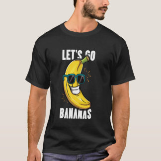 Let's Go Bananas Kawaii Yellow Banana Happy Banana T-Shirt