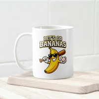 Lets Go Bananas Retro Baseball Banana Funny