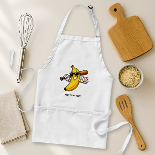 Lets Go Bananas Retro Baseball Banana Funny Standard Apron