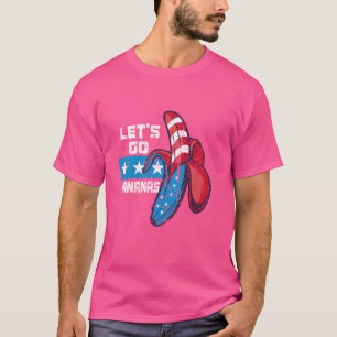 Let's Go Bananas US Flag Funny Distressed Grunge M T-Shirt