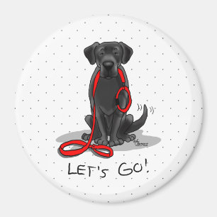 Let's Go! Black Lab Labrador Retriever Cute Magnet