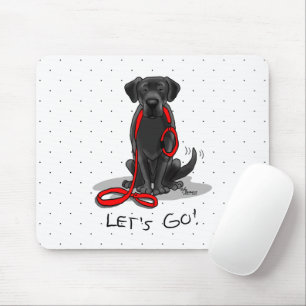 Let's Go! Black Labrador Retriever - Cute Dog Mouse Mat