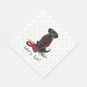 Let's Go! Black Labrador Retriever - Cute Dog Napkin