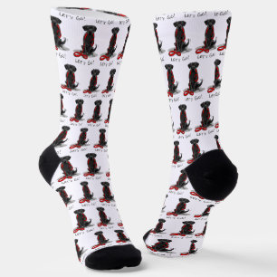 Let's Go! Black Labrador Retriever - Cute Dog Socks