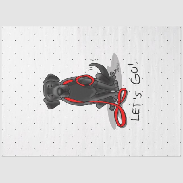 Let's Go! Black Labrador Retriever - Cute Dog Tissue Paper (Front)
