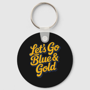 Lets GO Blue Gold Team Summer Camp Game Day Match Key Ring