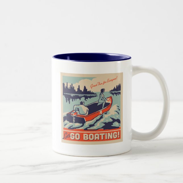 Let's Go Boating Two-Tone Coffee Mug (Right)