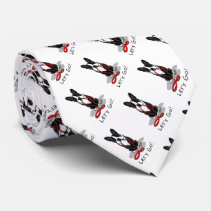 Let's Go! Boston Terrier (black) Funny dog Tie