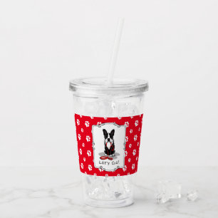 Let's Go! Boston Terrier Dog (black) Funny Acrylic Tumbler