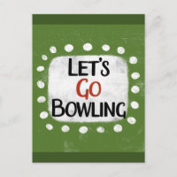 Let's Go Bowling Postcard