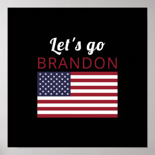 Let's go Brandon, American Flag Poster