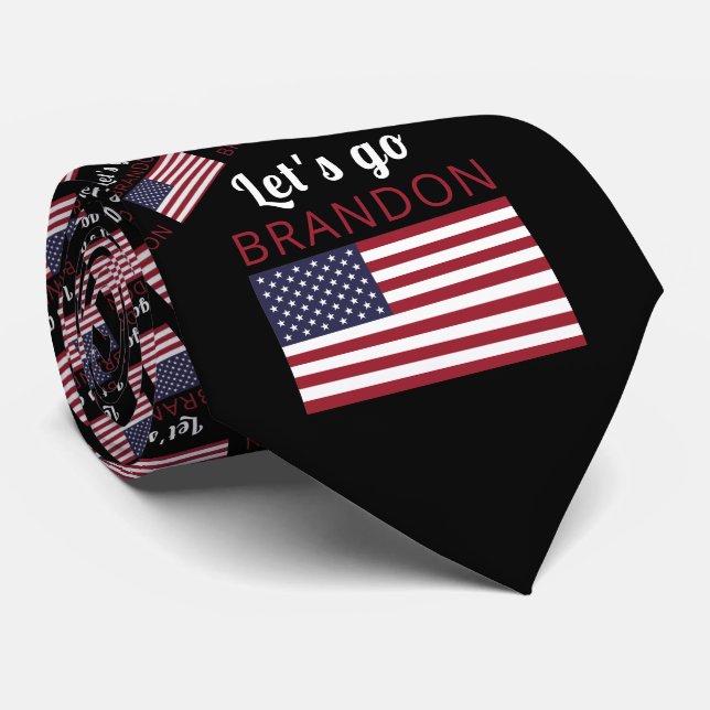 Let's go Brandon, American Flag Tie (Rolled)